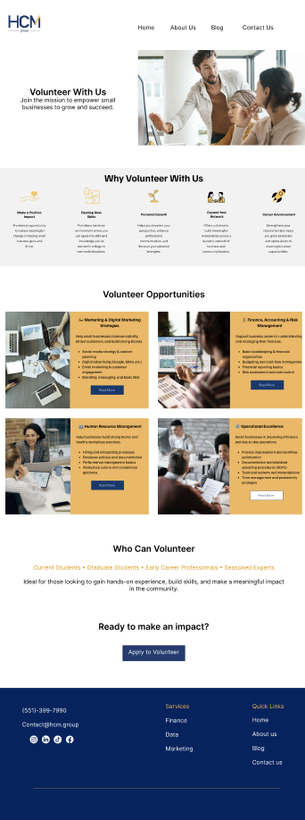 HCMG Final Home Page Design Solution Mockup