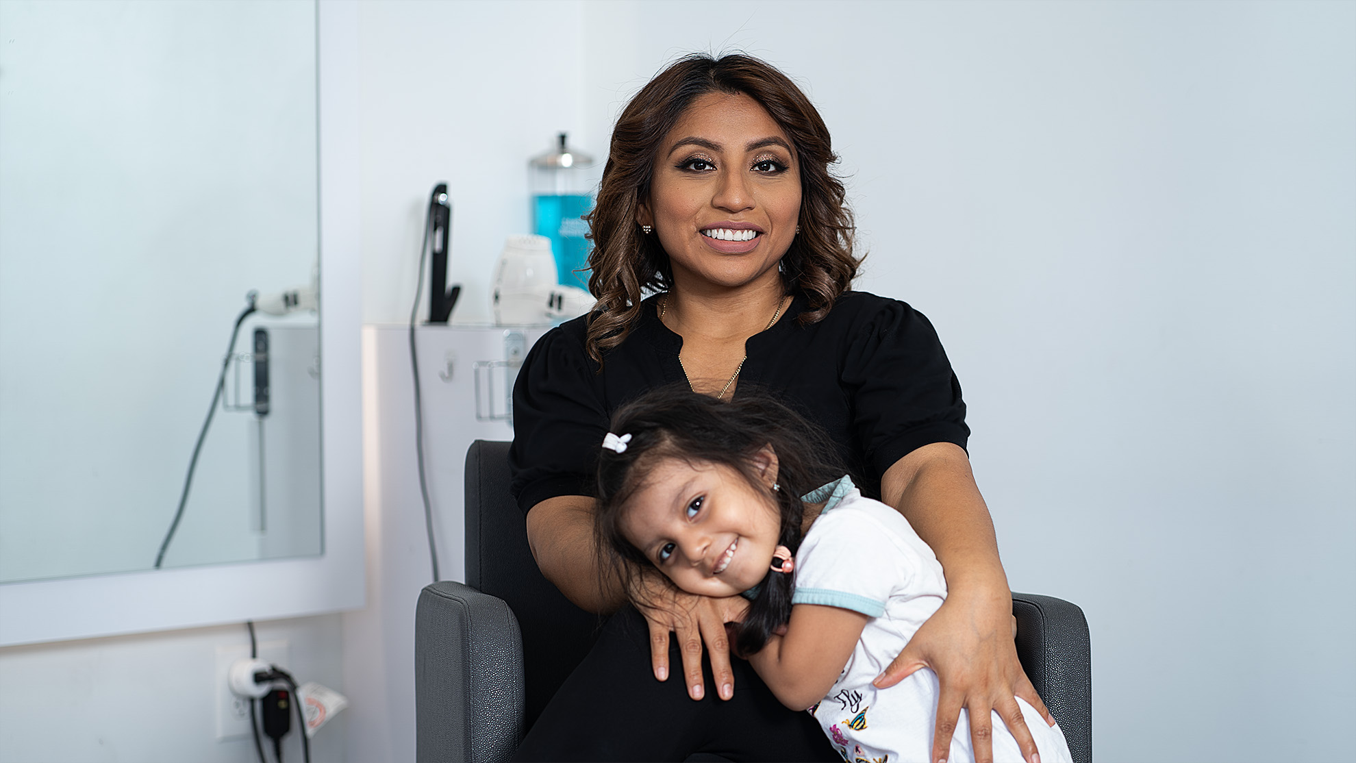 Owner with her daughter